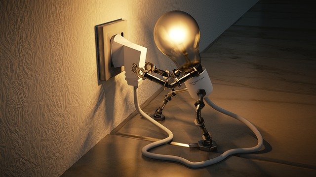 light bulb plugging itself in to the wall