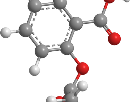 stick and ball model of aspirin
